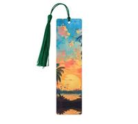 Tropical Sunset Print Wooden Bookmarks Beautiful Notebook Accessories for Men Women Book Lovers