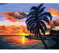 Tropical Sunset Printed Canvas for Tapestry or Needlepoint