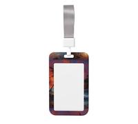 Tropical Sunset Printed Card Badge Holder with Neck Strap, Vertical Cards Holder Anti-Scratch and Easy-Scan, for Office, School