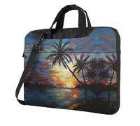 Tropical Sunset Printed Waterproof Laptop Case Ultra-Thin Portable One-Shoulder Laptop Bag 600d Oxford 13in/14in/15.6in