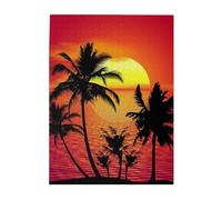 Tropical Sunset Printed Wooden Puzzle 500 Piece, Cute Puzzle Game in Plastic Box for Family Entertainment and Brain Training Gifts