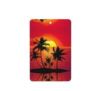 Tropical Sunset Printing 10 Pcs Car Air Freshener Fragrant Sheets,Car Hanging Accessories With Strings For Decor