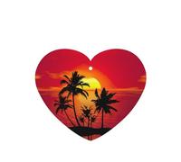 Tropical Sunset Printing 10 Pcs Car Air Freshener Fragrant Sheets,Car Hanging Accessories With Strings For Decor