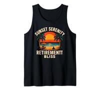 Tropical Sunset Serenity Retirement Beach Scene Tank Top
