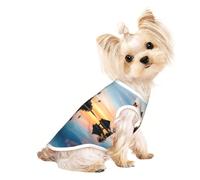 Tropical Sunset Small Dog Pet Clothes, Breathable Lightweight Soft Vest, Exquisite Personality Appearance.Good Warmth Retention.