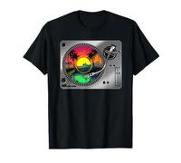 Tropical Sunset Vinyl Record Turntable Tropical Summer DJ T-Shirt