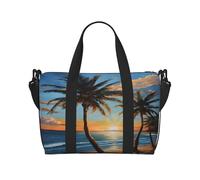 (Tropical Sunset) Waterproof Lightweight Hand Travel Bag - Large Carry-On for 3-5 Day Trips | Air Travel, Sports, Weekend Use | Men & Women (1-Pack)