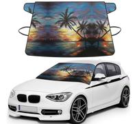 Tropical Sunset Windproof Car Windshield Snow Cover Anti-Theft Door Flaps UV Resistant Waterproof Wiper Protector for All Vehicles