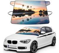 Tropical Sunset Windproof Car Windshield Snow Cover Anti-Theft Door Flaps UV Resistant Waterproof Wiper Protector for All Vehicles