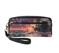 Tropical Sunset Women Travel Makeup Pouch Makeup Bag for Purse Portable Toiletry Bag Accessories Organizer