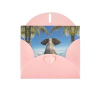 tropical Swing elephant Pink prints Greeting Cards 6x4-inch with Envelope | Perfect for writing greetings and thank-you notes