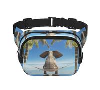 Tropical Swing Elephant Print Stylish and Practical Waist Bag,Adjustable,Perfect for Travel,and Outdoor Activities