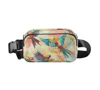 Tropical Swirl Parrot Color Fashionable Crossbody Bag Waist Packs for Women Men Large Capacity with Adjustable Strap for Travel Shopping Running accesorios para correr mujer, Tropical swirl parrot