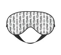 Tropical Theme Pineapple Fruit Pattern Print Sleep Eye Mask with Adjustable Strap Soft for Airplane Travel Relax Yoga Nap Meditation