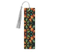 Tropical Theme Pineapple Fruit Pattern Print Wooden Bookmarks Tassel Bookmark Book Marks Reading Accessories,for Book Lovers Teachers