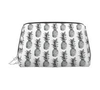 Tropical Theme Pineapple Pattern Toiletry Pouch, Travel-Friendly Makeup Organizer for Makeup Brushes, Lipsticks