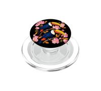 Tropical Toucan Birds with Pink Blossoms Colorful Wildlife PopSockets PopGrip for MagSafe