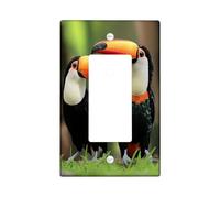 Tropical Toucan Light Switch Cover Plates/Outlet Covers, Vibrant Orange and Black Birds for Nature-Themed Decor, Thermoplastic Wall Plates, Standard Size Single Rocker