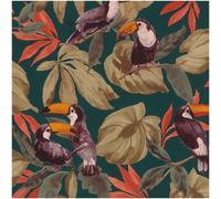 Tropical Toucan Wallpaper Teal Orange Green Jungle Leaf Paste The Wall Vinyl
