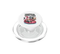 Tropical Trash Panda Raccoon Summer Flamingo Pool PopSockets PopGrip for MagSafe