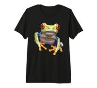 Tropical Tree Frog Wildlife Colorful Amphibian Illustration Premium T-Shirt