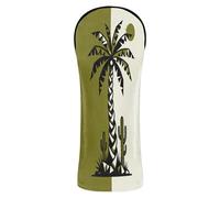 Tropical Tree Green Beige Golf Club Head Cover Headcover with Interchangeable No. Tags for Driver, Fairway Wood Hybrid Golf Gifts for Men Driver