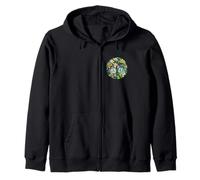 Tropical Tree of Life with Hummingbirds and Flowers Zip Hoodie