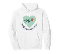 Tropical Tree Palm Heart Beach Paradise Summer Pullover Hoodie