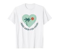 Tropical Tree Palm Heart Beach Paradise Summer T-Shirt