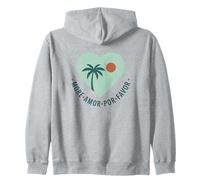 Tropical Tree Palm Heart Beach Paradise Summer Zip Hoodie