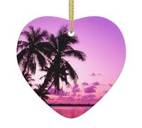 Tropical Tree Pink Christmas Ceramic Ornaments Decoration For Tree Decorative Hanging Ornament