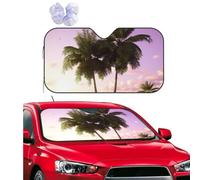 Tropical Tree Pink Windshield Sun Shade for Car Personalized Window Sunshades Foldable Sun Heat Uv Rays Visor Protector to Keep Your Vehicle Cool for Universal Cars SUV Truck 51x27.5 Inch