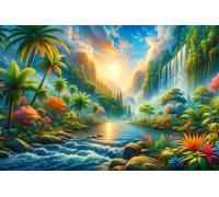 Tropical Trees 150 Piece Jigsaw Puzzles for Adults, Colourful, Challenging & Brainteasing Adult puzzles 150 Pieces Streams, Fun jigsaws for The Whole Family 14x10 inch