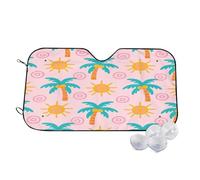 Tropical Trees Sun Wind Sun Shade for Car Sun Visor Foldable Vehicle Sunshade 30x55 Inch
