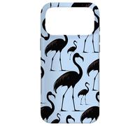 Tropical Trendy Bird Animals Charming Black & Blue Flamingo Case for iPhone 17 Pro Max