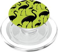 Tropical Trendy Bird Animals Charming Black Green Flamingo PopSockets PopGrip for MagSafe