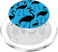 Tropical Trendy Bird Animals Trendy Cool 80s Flamingo Blue PopSockets PopGrip for MagSafe