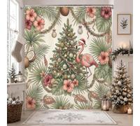Tropical Tropical Bird Christmas Shower Curtain 62x72 Inch