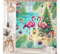 Tropical Tropical Bird Christmas Tree Shower Curtain 72x96 Inch