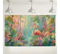 Tropical Tropical Bird Wall Backdrop, Colorful Jungle Nature Scene Decor, Picture Background for Events, Summer Party Decorations, Indoor/Outdoor Photography 71x43 Inch