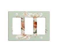 Tropical Turtle Light Switch Cover Plates/Outlet Covers, Soft Green Ocean Life Decorative for Home, Thermoplastic Wall Plates, Standard Size 3 Gang Wall Plate