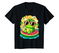 Tropical Turtle Sipping Lemonade on Watermelon Float Fun T-Shirt