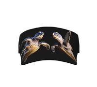 Tropical Turtle Swimming Adult Sun hat, Adjustable Outdoor Hollow top hat, Unisex Baseball Cap, Daily wear, Outdoor Activities, Golf Black