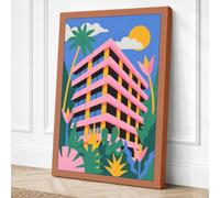 Tropical Urban Apartment Canvas Wall Art Print 18x12 Inch (46 x 30 cm)