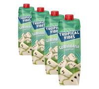 Tropical Vibes Guanabana (Soursop) Juice, 1L - Natural Tropical Fruit Drink, Refreshing, Nutritious, Rich in Vitamins, Ideal for Smoothies, Cocktails & Hydration, Pack of 4, Vegan & Preservative-Free