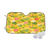 Tropical Vivid Yellow Wind Sun Shade for Car Sun Visor Foldable Vehicle Sunshade 30x55 Inch