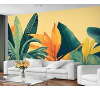 Tropical Wallpaper for Living Room - Peel and Stick Wallpaper, Watercolor Foliage Bedroom Wall Paper, Large Wall Mural & Green Banana Leaves Home Decor, Self Adhesive
