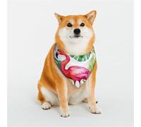 Tropical Watercolor Pineapple Flamingo Dog Bandanas Small Adjustable Dog Scarf Triangle Bibs Double Reversible Kerchief Scarf Washable Daily Handkerchief for Medium Large Dog Puppy Cat Gift