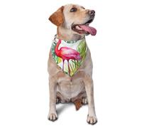 Tropical Watercolor Pineapple Flamingo Dog Bandanas Triangle Puppy Scarfs for Boy and Girl, Washable Daily Bibs Handkerchief Customize Dog & Cat Neckwear, Birthday Cute Soft Pet Scarf Kerchief