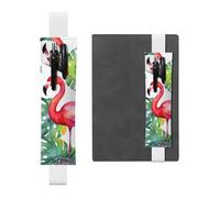 Tropical Watercolor Pineapple Flamingo Elastic Band Pen Holder Detachable Pu Leather Pen Sleeve Pouch Journal Pencil Holder Pencil Case Office Supplies Gift For Hardcover Journals Notebooks Planners